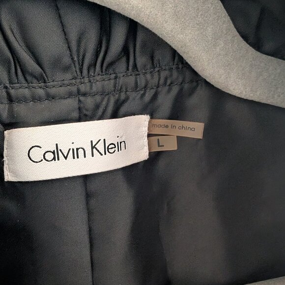 Calvin Klein Black Ruffle Trim Lightweight Blazer Jacket Evening Size Large - Picture 3 of 14